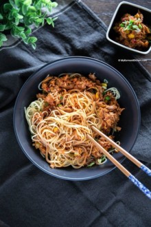 Spicy Tuna Pasta made with multipurpose Korean spicy tuna | MyKoreanKitchen.com