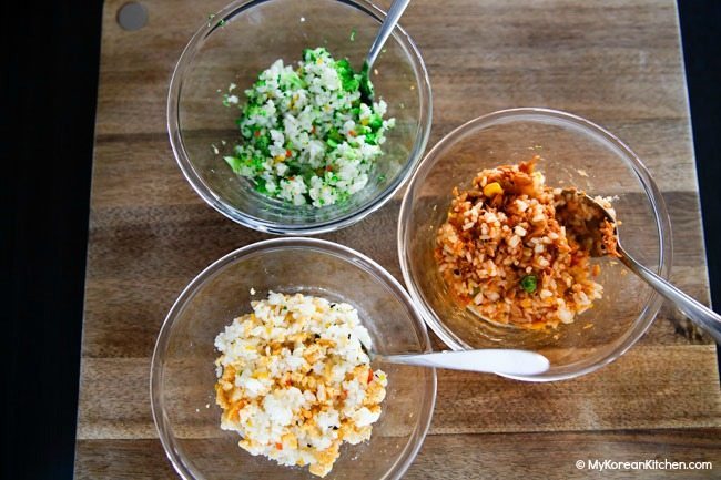 Tricolor Yubuchobap rice mixed