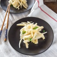 Doraji Namul (Sautéed Bellflower Root) | MyKoreanKitchen.com