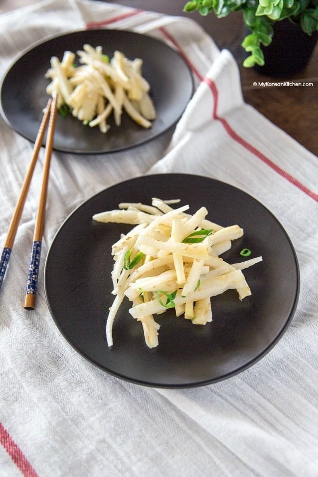 Doraji Namul (Sautéed Bellflower Root) | MyKoreanKitchen.com