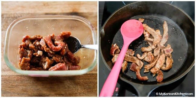 How to cook beef for dolsot bibimbap