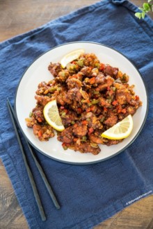 Spicy Garlic Fried Chicken (Kkanpunggi) | MyKoreanKitchen.com