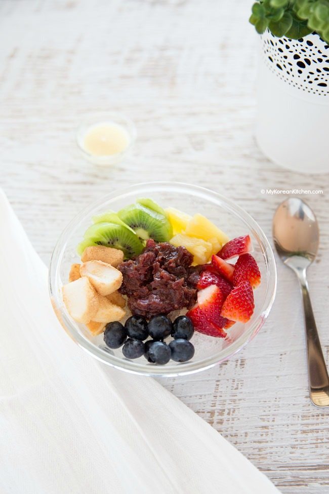 Patbingsu (Korean Shaved Ice Dessert) | MyKoreanKitchen.com