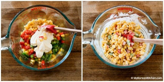 Korean corn cheese with creamy sauce