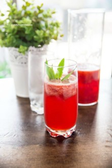 Sparkling Strawberry Punch with Schisandra Berries | MyKoreanKitchen.com