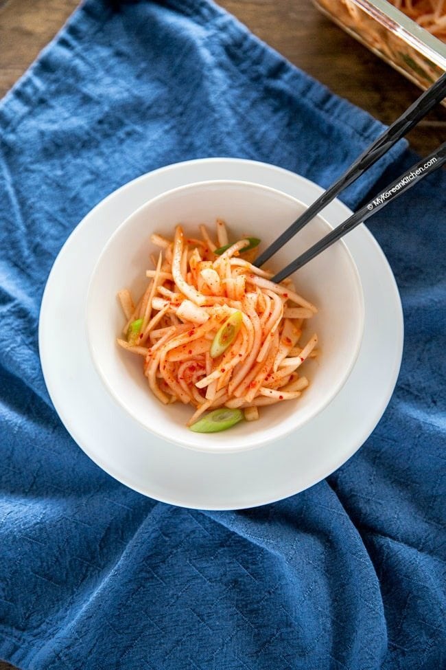 Korean Radish Salad (Musaengchae) | MyKoreanKitchen.com