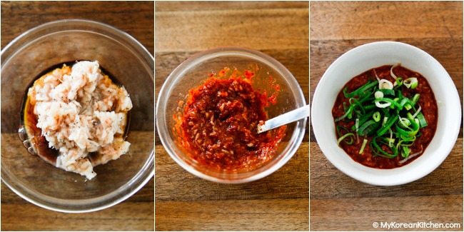 Making salted shrimp sauce