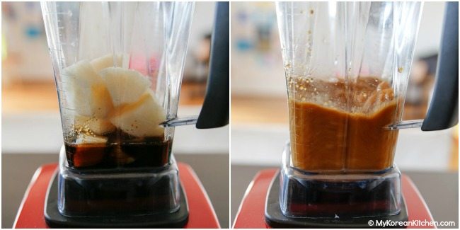 Blending galbi jjim sauce