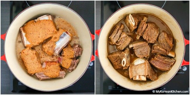 Braising beef short ribs in dutch oven