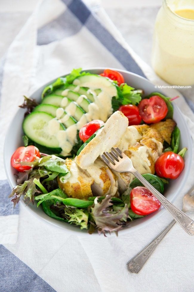 Easy baked curried chicken salad