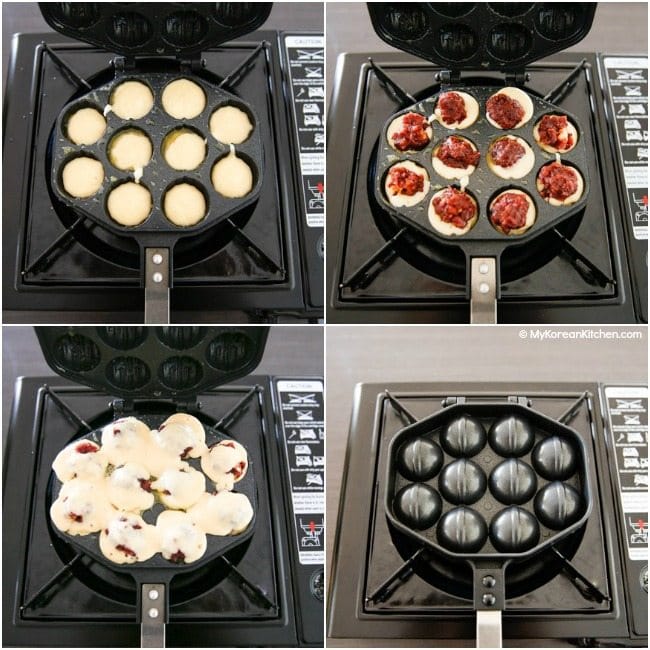 Photo collage instruction - How to make Korean walnut cakes