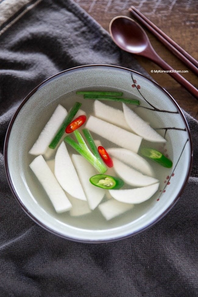 Radish water kimchi (Dongchimi)