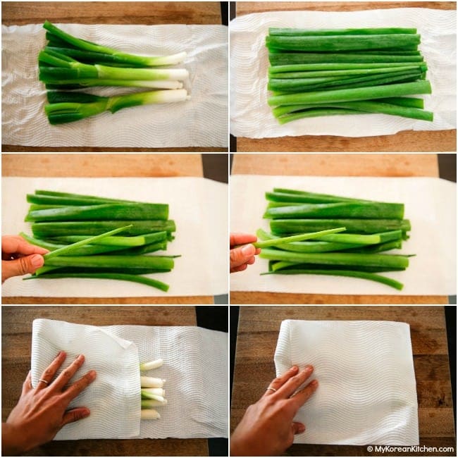 Maintaining one week old green onions
