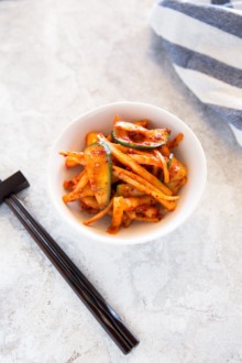 Spicy Bellflower Root Salad | MyKoreanKitchen.com