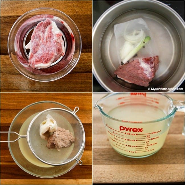 How to make beef stock to use in naengmyeon