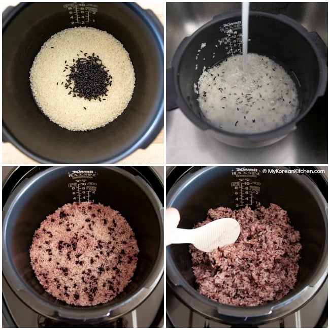 Korean purple rice cooked in Cuckoo IH rice cooker