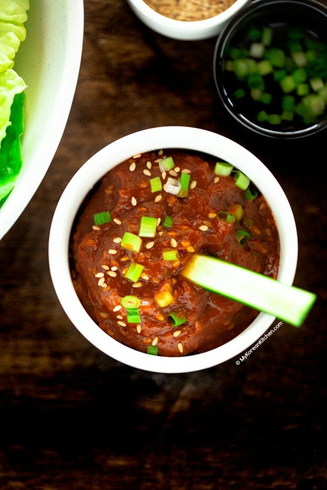 Ssamjang (Korean dipping sauce) in a bowl