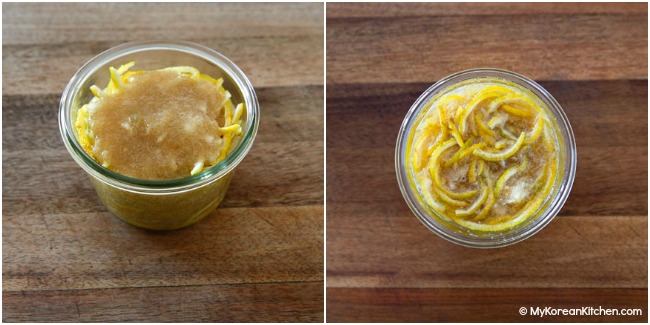 Yuja-cheong in glass jar