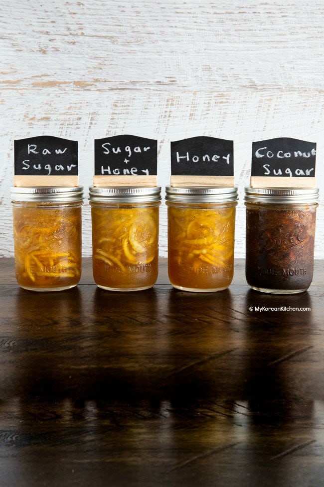 four bottles of yuja marmalade (citron marmalade)