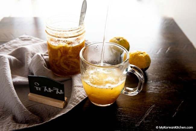 Making yuja tea (Korean citron tea)