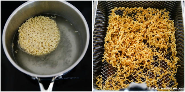 Boiling and deep frying nuclear fire noodles