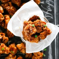 Dakgangjeong in a fryer basket