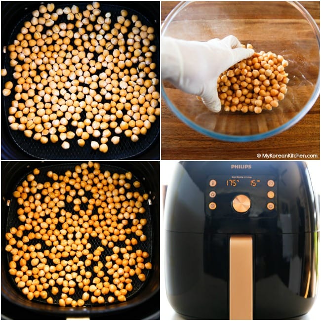 Roasting chickpeas in an air fryer