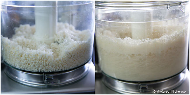Grinding short grain rice in a food processor