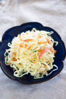 kelp noodle salad close up photo