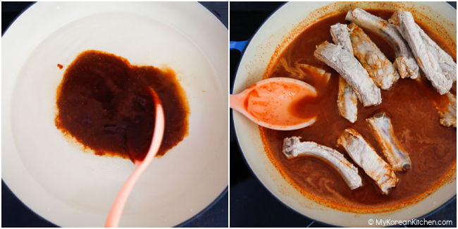 collage image - braising baby back ribs