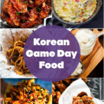 A collage image of Korean game day food.