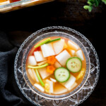 Nabak kimchi served in a bowl.