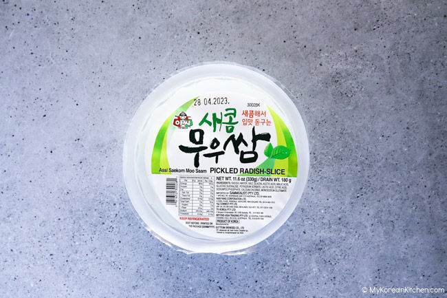 Store-bought Pickled radish paper (Ssam-Mu).